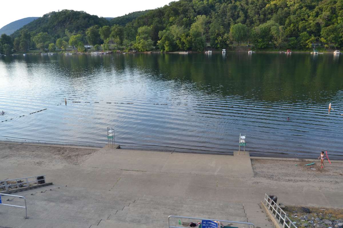 The city beach isn't very popular during the concerts, but on hot summer days, residents say it gets packed with swimmers. (Eleanor Klibanoff/WPSU)