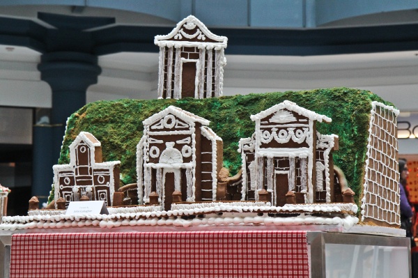 <p>A gingerbread replica of Laurel Hill Cemetery created by John Gallagher of the Restaurant School at Walnut Hill College. (Kimberly Paynter/for NewsWorks)</p>
