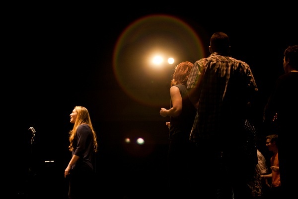 <p><p>Students from Penn Charter Quaker's Dozen perform MLK from U2's "The Unforgettable Fire." (Brad Larrison/for NewsWorks)</p></p>
