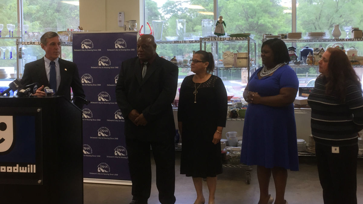  Gov. Carney spoke to the coaches of the Fresh Start program. (Zoë Read/WHYY) 