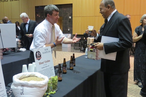 <p><p>Instead of a formal dinner, guests visited food and beverage stations featuring local restaurants and breweries (Shana O'Malley/NewsWorks) </p></p>
