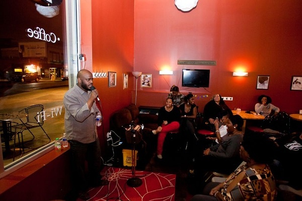 <p><p>Lamont Maxx's routine featured bits on politics and riffs on things seen along Germantown Avenue and North Philly in general. (Brad Larrison/for NewsWorks)</p></p>
