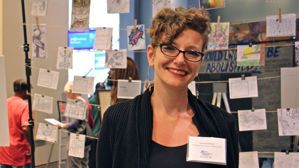  Hannah Zellman of Philadelhia FIGHT Institute for Community Justice organized the Beyond the Walls summit at the Pennsylvania Convention Center. (Emma Lee/WHYY) 