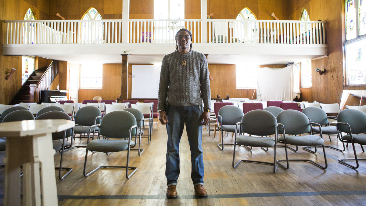  Tim Smith is the pastor of the Keystone Church in Hazelwood, and he also runs the Center of Life community empowerment organization for families and kids in the neighborhood. (Jessica Kourkounis for Keystone Crossroads) 