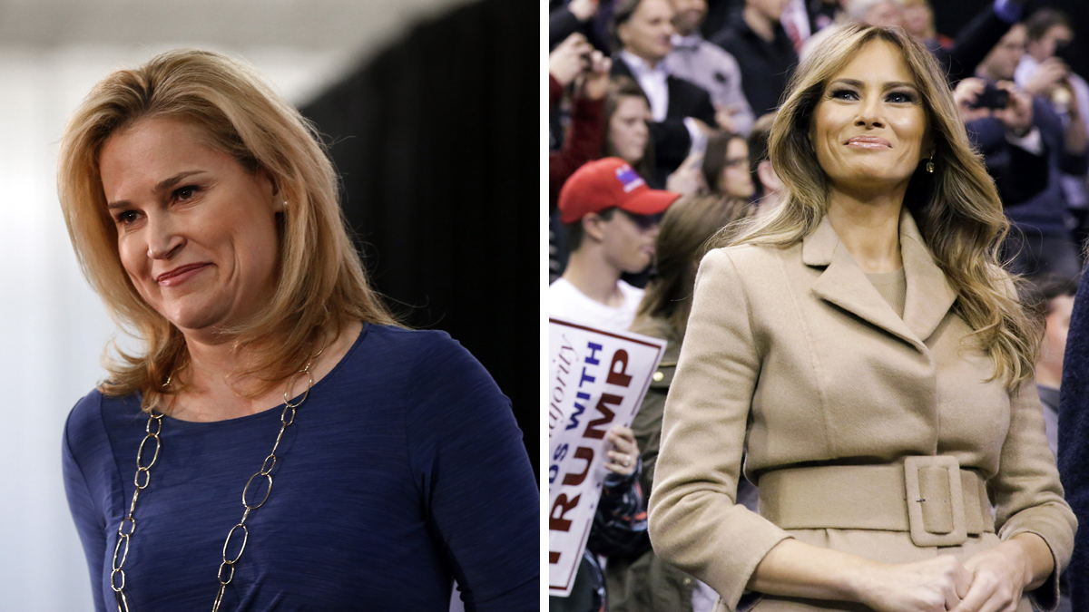  From left: Heidi Cruz, wife of Republican presidential candidate, Sen. Ted Cruz, R-Texas. (AP Photo/Paul Sancya) Melania Trump, wife of Republican presidential candidate, businessman Donald Trump. (AP Photo/David Goldman) 