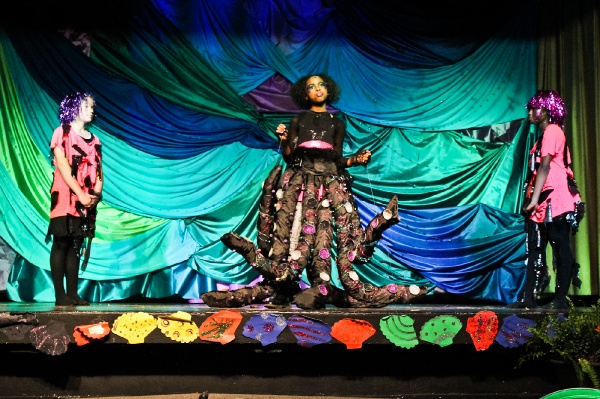 <p>6th grade student Dominique Swift as the character Ursula in Henry Elementary's production of The Little Mermaid. (Kimberly Paynter/for NewsWorks)</p>
