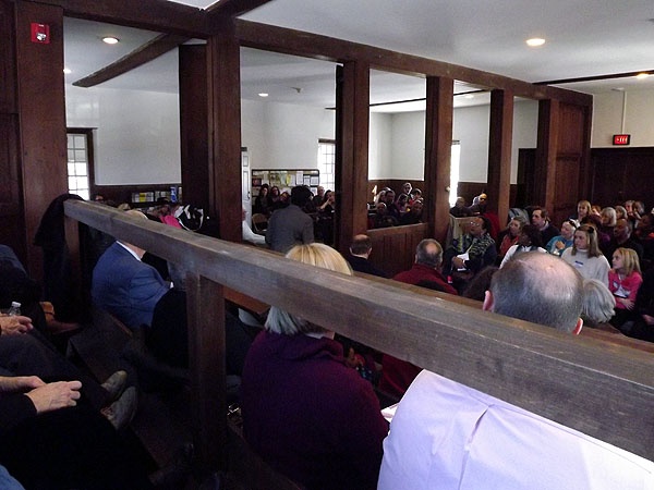 <p><p>The small building was filled to capacity for the memorial. (J. Woods/NewsWorks)</p></p>
