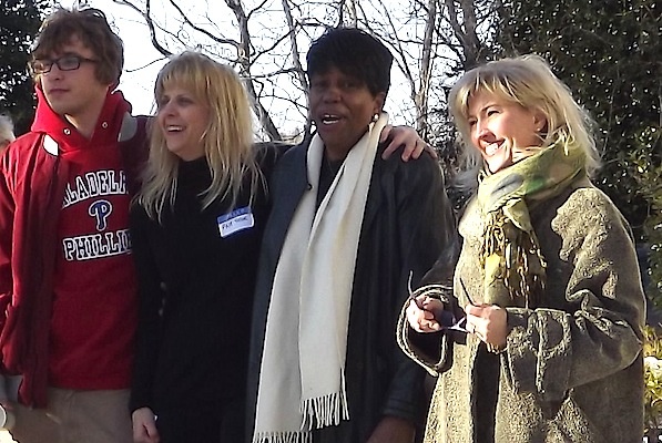 <p><p>McClinton posing with some of the descendants of Quaker abolitionist Hannah Atkinson who are still members of the Upper Dublin meeting.  (J. Woods/NewsWorks)</p></p>
