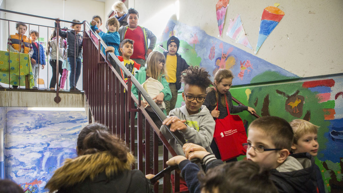  Students at Gustav Falke elementary school in the Wedding section of Berlin, Germany.  Check out the full series The Social Wall: Universal lessons in Berlin’s attempt to integrate schools. (Jessica Kourkounis/For Keystone Crossroads) 