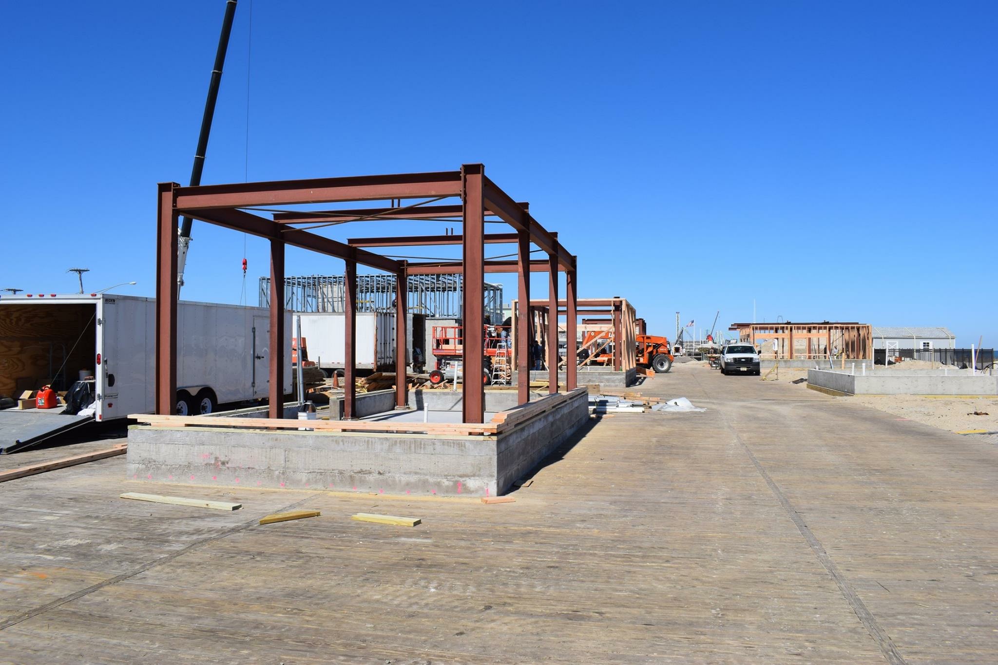  Buildings taking shape on the Seaside Park boardwalk during early April 2017. (Photo: Jim Brill) 