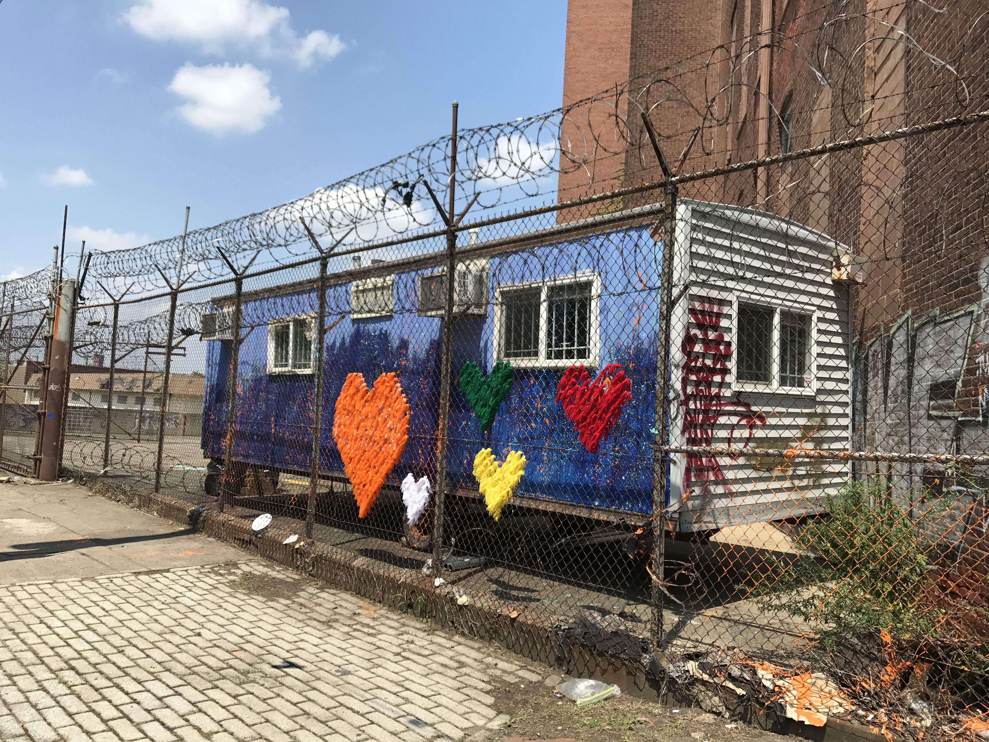  The outreach trailer at A and Tusculum Streets that temporarily closed on Thursday. (Joel Wolfram / WHYY) 