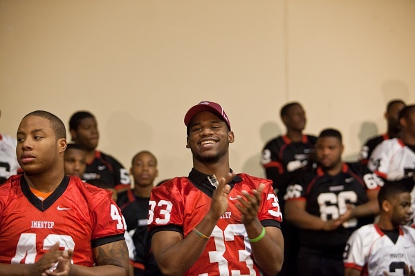 <p><p>Running back David Williams, who was instrumental in leading the team to the state semifinals, said it's a relief to know where he's going to college, and to not deal with recruiting calls anymore. (Brad Larrison/for NewsWorks)</p></p>

