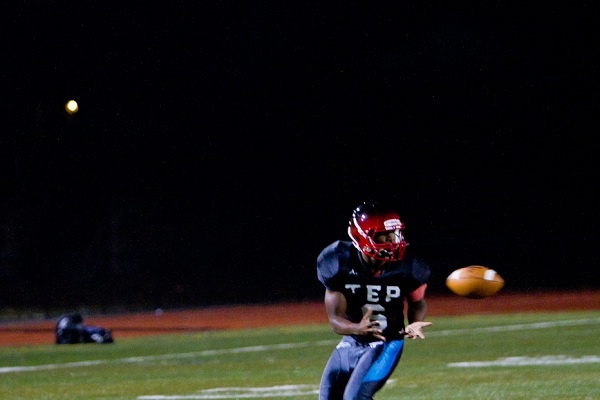 <p><p>Eerin Young catches a pass. Going into the season, he was the top running back; now, he contributes in the passing game, as well. (Brad Larrison/For NewsWorks)</p></p>
