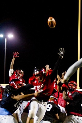 <p><p>Attempting to block a kick. (Brad Larrison/for NewsWorks)</p></p>
