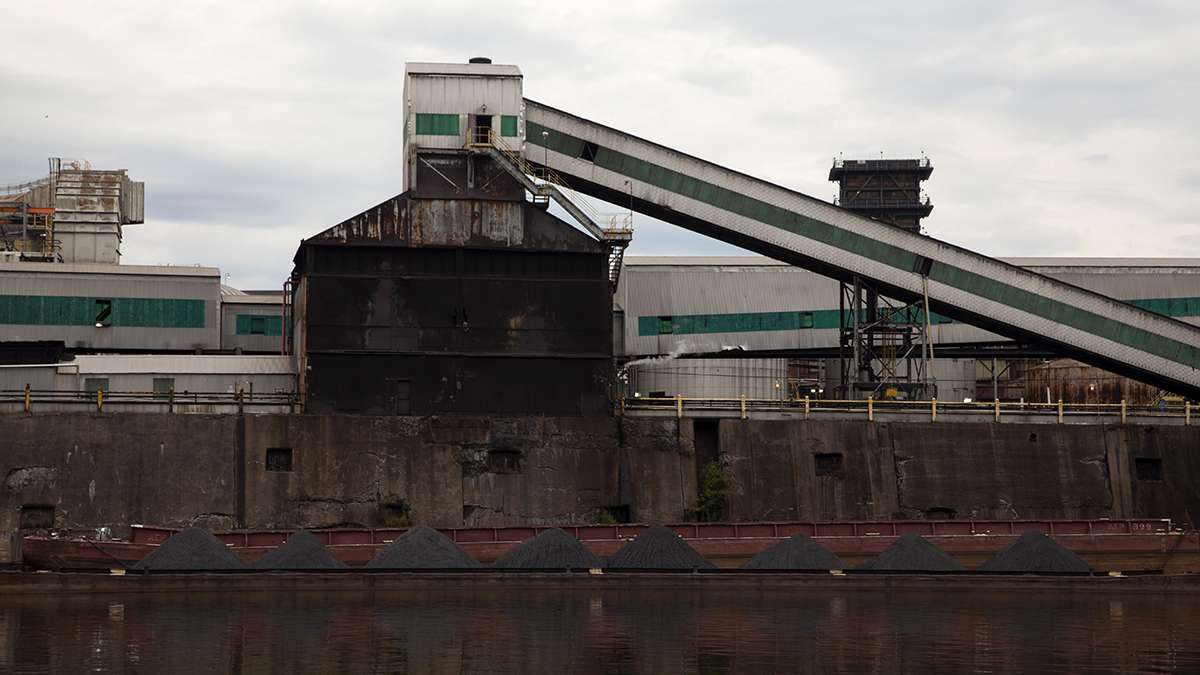 Clairton Works, operated by U.S. Steel, is the largest coke plant in the U.S. Barges bring coal to the facility and the plant has various discharge permits for the Monongahela River. (Irina Zhorov/WESA)