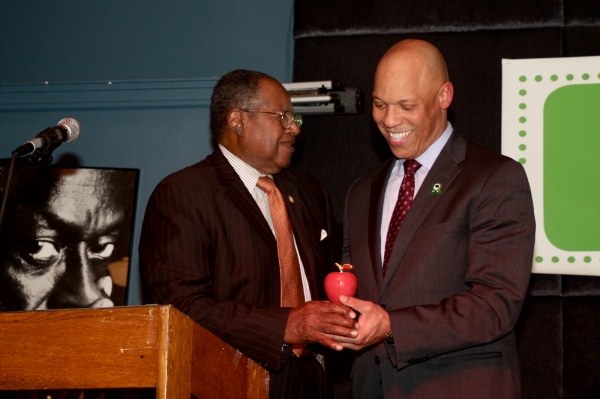 <p><p>Dr. Hite is presented with a special award from the Philadelphia Alliance of Black School educators. ( Jana Shea /for NewsWorks )</p></p>
