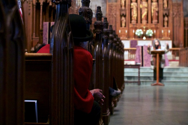 <p><p>A woman leans in to take in the words of Philadelphia Poet Laureate, Sonia Sanchez. Around 100 people attended the free event. (Jana Shea/for NewsWorks)</p></p>
