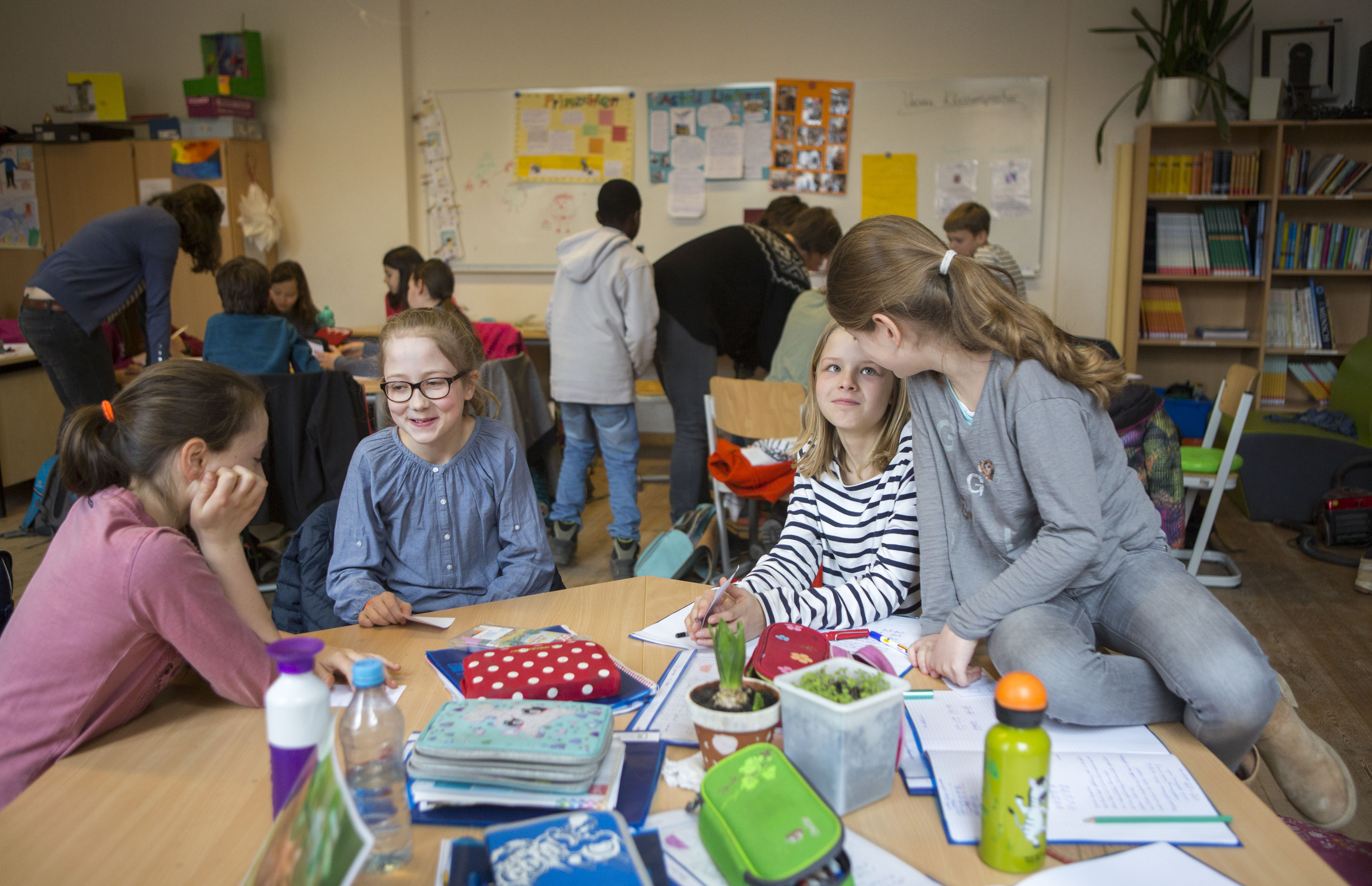 Students at Koppenplatz elementary attend classes in Old Mitte in Berlin, Germany. (Jessica Kourkounis/For Keystone Crossroads)