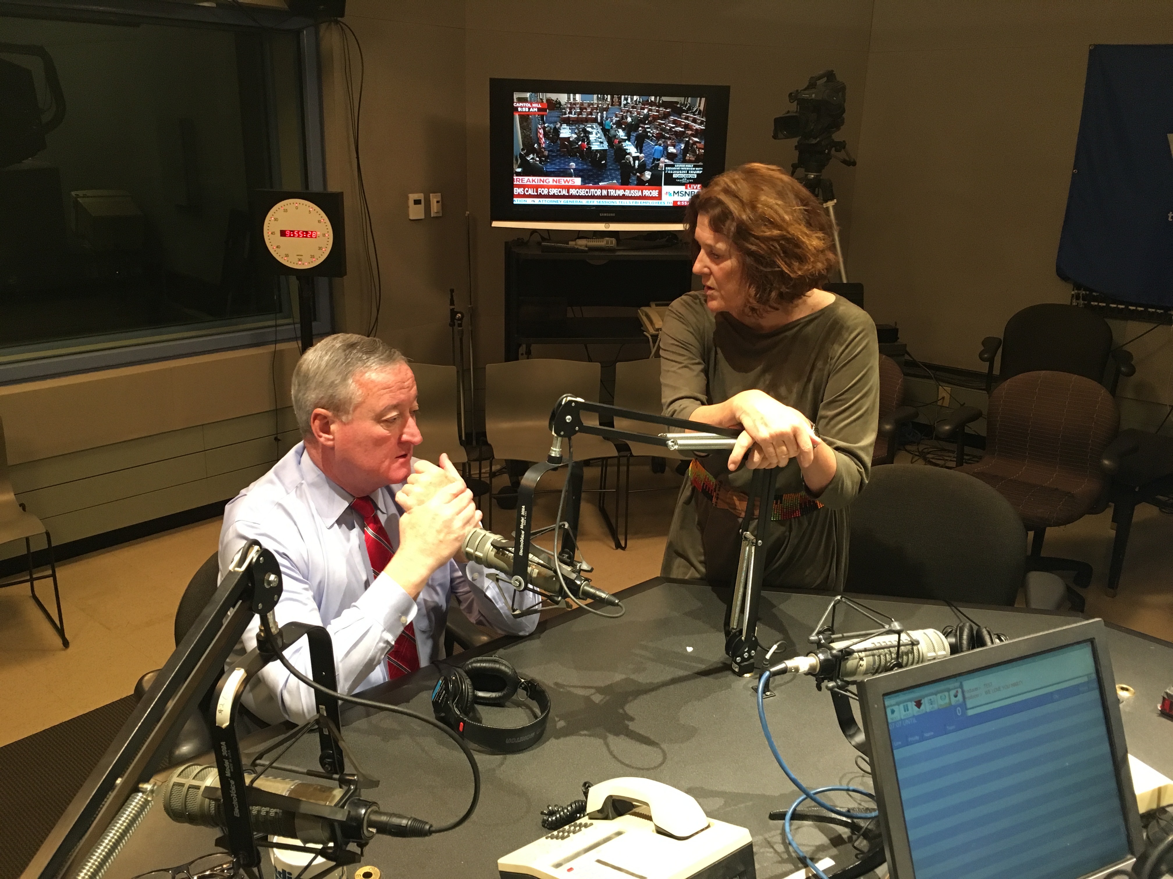 Philadelphia Mayor Jim Kenney and Marty Moss-Coane speak in the studio