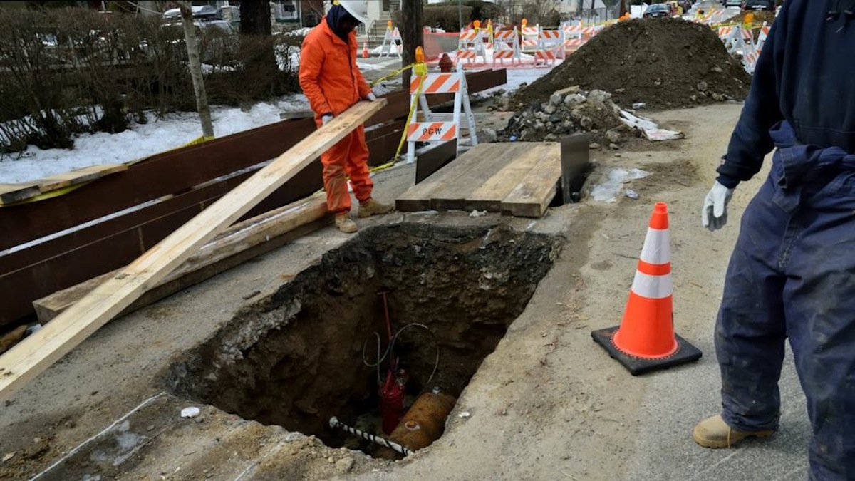  The East Durham Street sinkhole. (Bas Slabbers/for NewsWorks) 