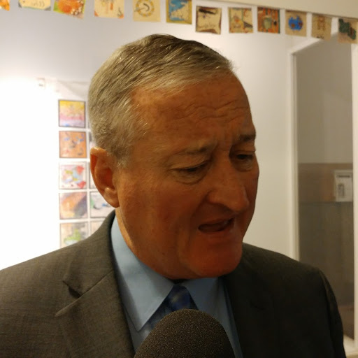  Mayor Jim Kenney wil formally ask the Philadelphia Art Commission to weigh in on whether to remove the 9-foot statue of former Mayor Frank Rizzo from the steps of the Municipal Services Building.(Tom MacDonald/WHYY) 