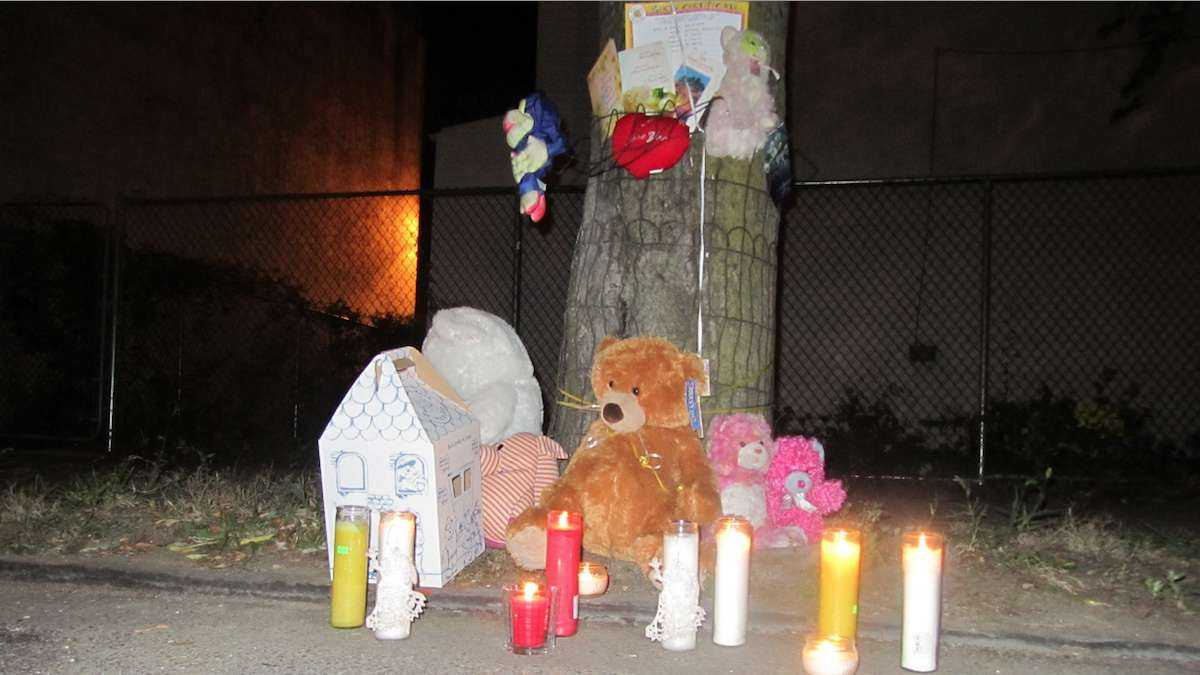  A scene from an October vigil in memory of hit-and-run victim Ceeanna Pate. The driver's preliminary hearing will be held Wednesday. (Brian Hickey/WHYY) 