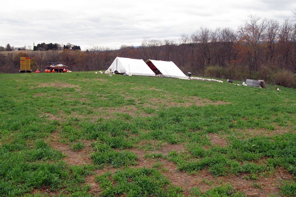 <p><p>Rob Fix's chicken coops sit atop a hill on Ledamete Grass Farm. The shelters handily survived the winds of superstorm Sandy. (Image courtesy of Rob Fix.)</p></p>
