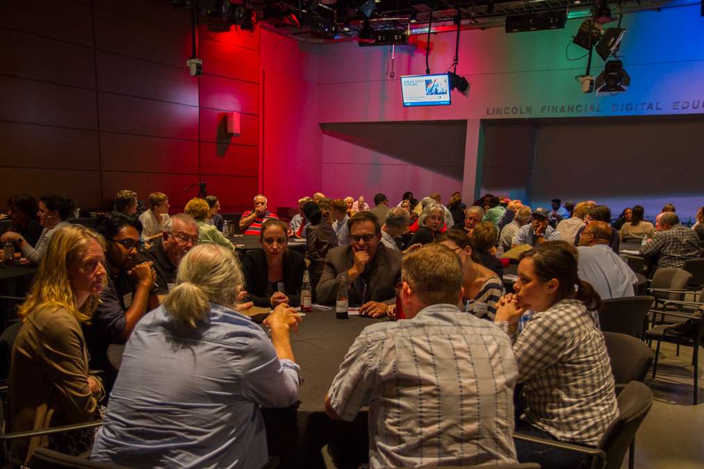 Guests filled the Lincoln Financial Digital Education Studio at WHYY for the public forum 'LGBT Priorities Beyond Marriage.'