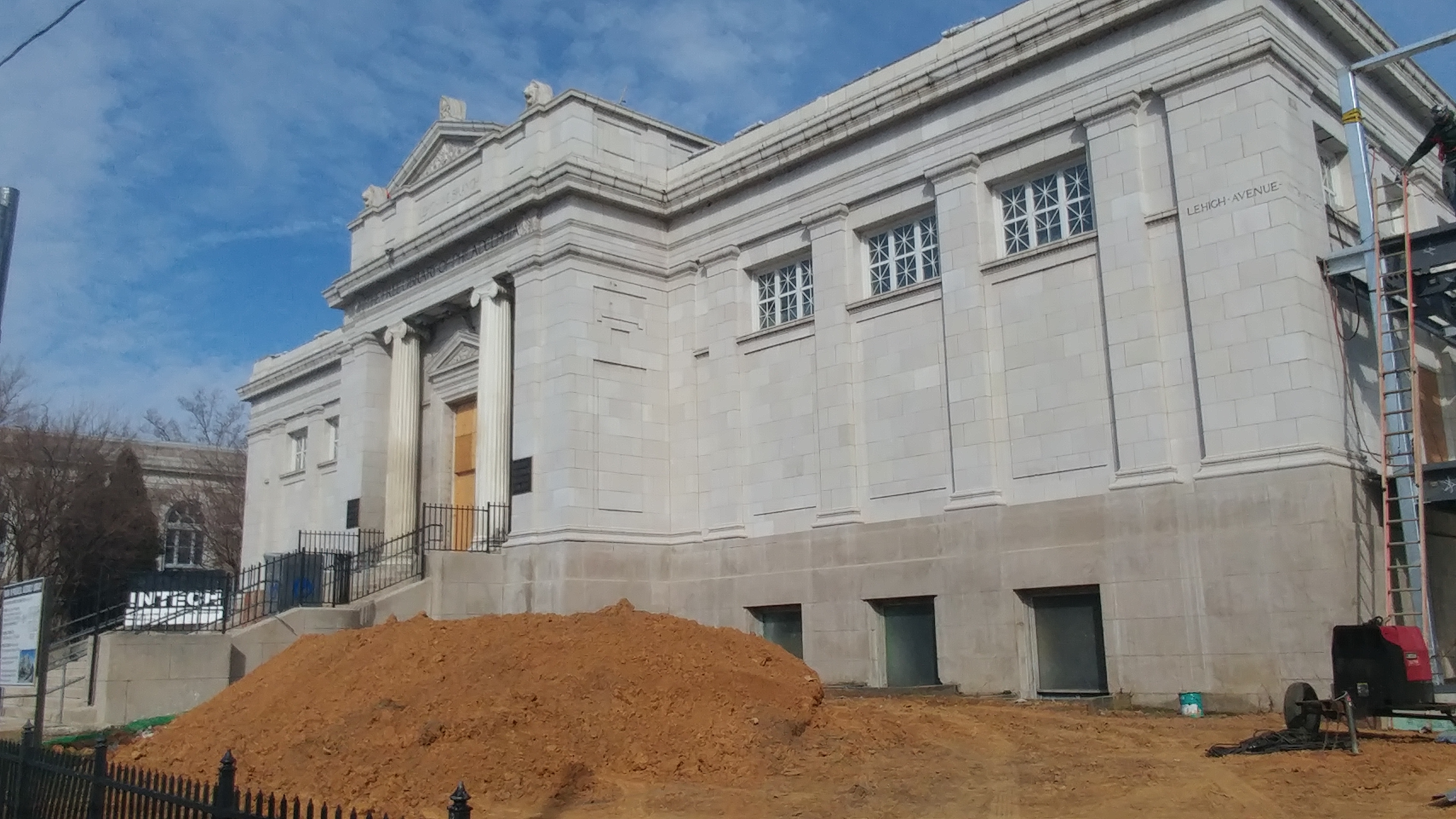  The Free Library of Philadelphia building at Sixth and Lehigh is under renovation (Tom MacDonald/WHYY) 