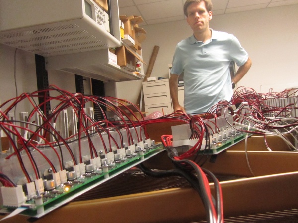 The electro-acoustic hybrid is not designed to replace the percussive piano sound, but explore what happens after the hammer hits. (Peter Crimmins/For NewsWorks)