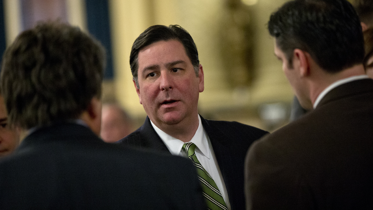  Pittsburgh Mayor Bill Peduto is seen before Gov. Tom Corbett delivers his budget address.  (AP file Photo/Matt Rourke) 