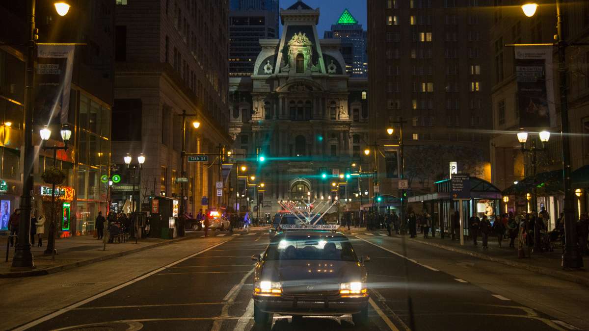 More than 250 cars participate in Philadelphia's 10th Annual Car Menorah Parade December 26, 2016.