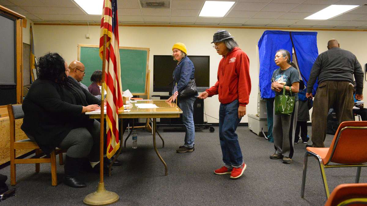 Voting at the Joseph Coleman branch of the Free Library in Germantown. (Bas Slabbers/for NewsWorks)
