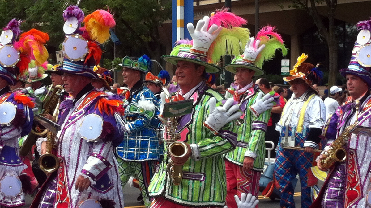  What's a parade in Philadelphia without mummers? (Meg Frankowski/for NewsWorks) 