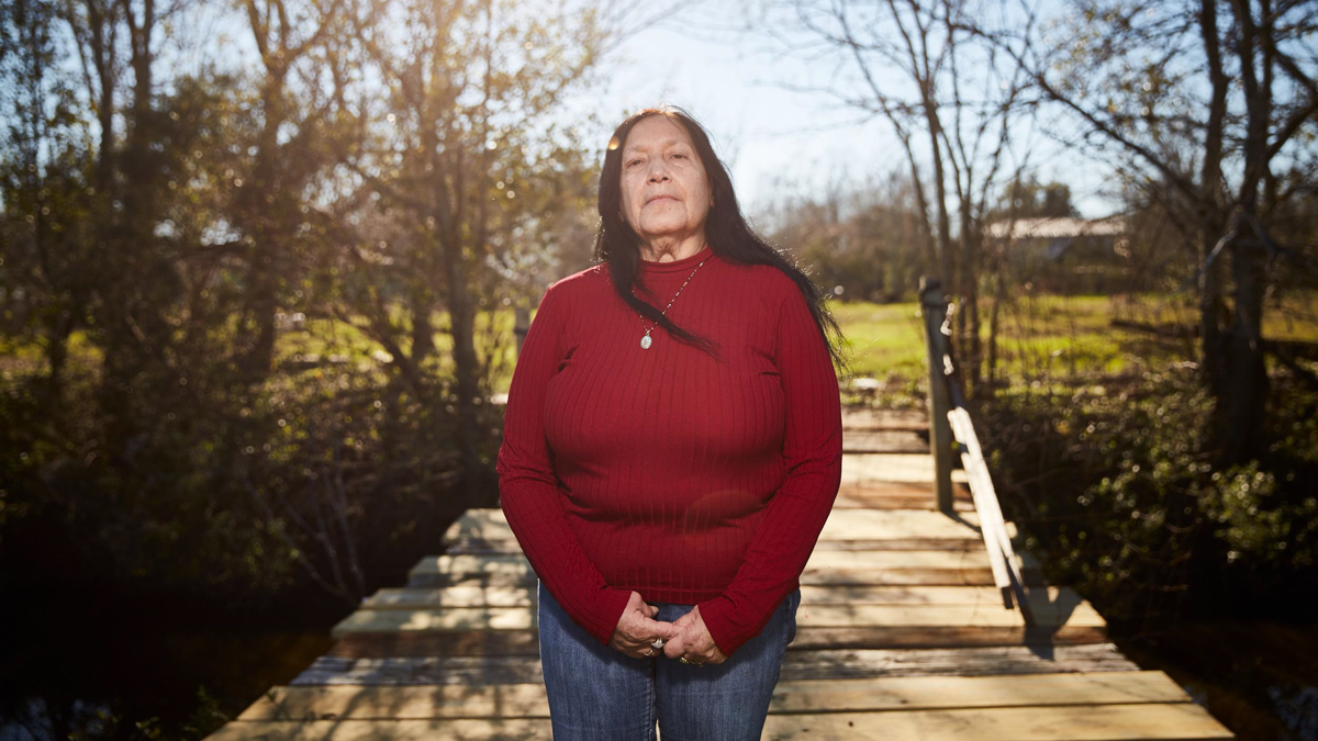 Theresa Dardar is leading an effort among several Louisiana tribes to restore their food sovereignty—the sustainable production of healthy, culturally appropriate food—as the land around them disintegrates. (Courtesy of Edmund D. Fountain)