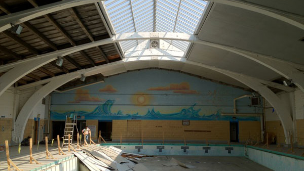  This former Navy rec center, shown here in September 2012, is the future home of the region's Energy Efficient Buildings Hub. (Zack Seward/WHYY) 