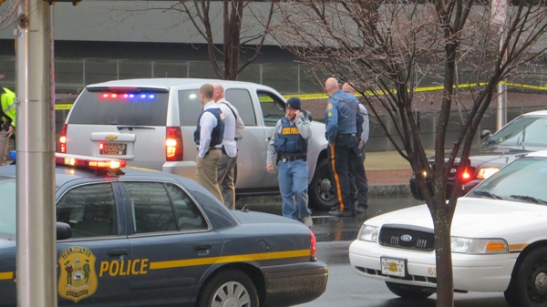 <p><p>Police credit their Kevlar vest for stopping the bullets that were fired at 2 Capitol Police officers.  (Mark Eichman/WHYY)</p></p>
