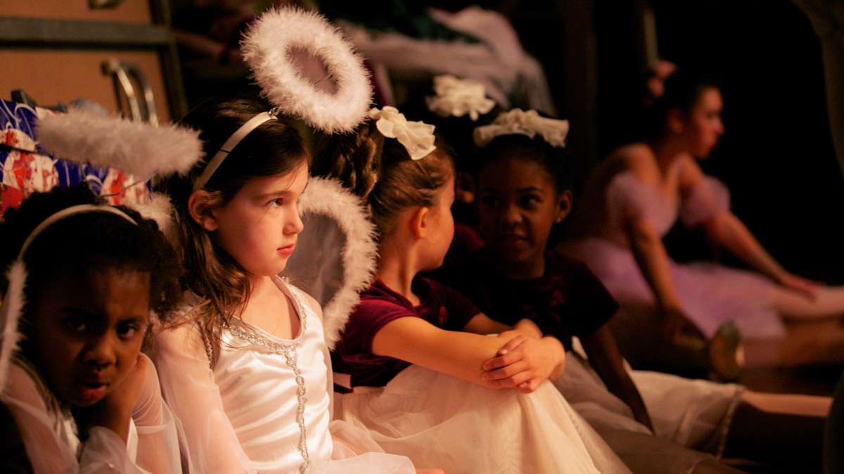Ballarinas wait backstage for their cue to perform. (Nathaniel Hamilton/for Newsworks) 