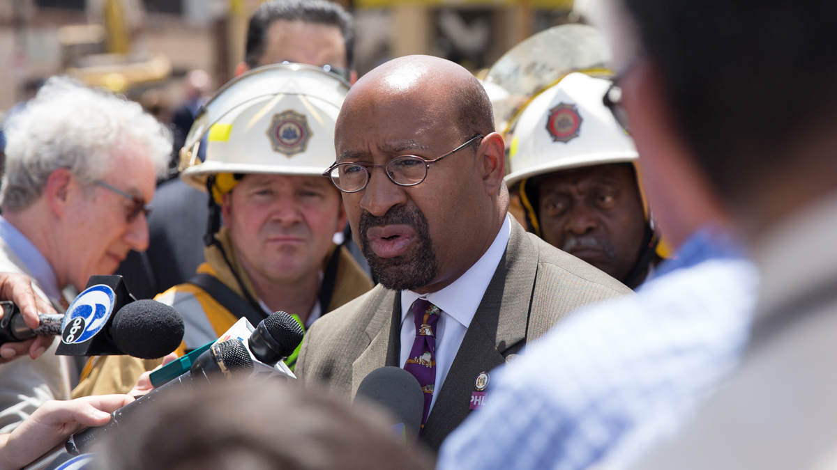  Philadelphia Mayor Michael Nutter announced new tighter regulations for demolitions in the city. (Lindsay Lazarski/WHYY, file) 