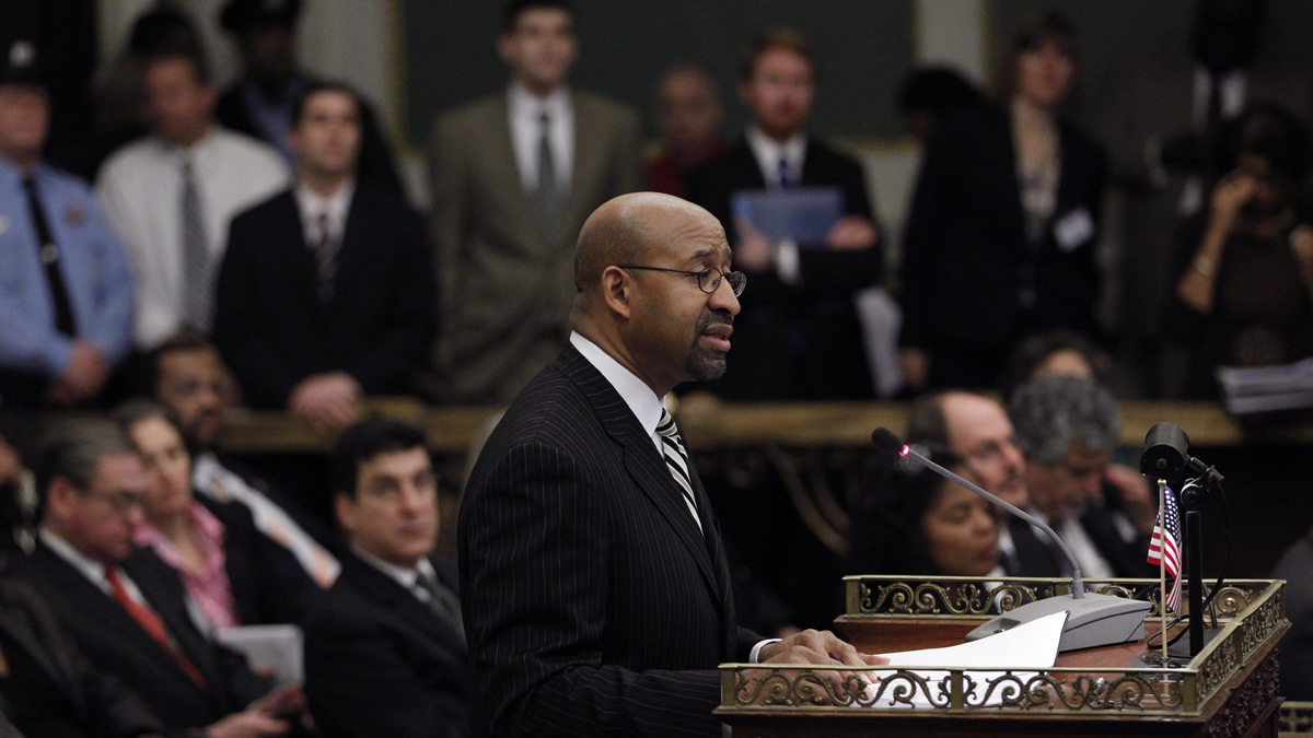  Philadelphia Mayor Michael Nutter delivers his budget address to city council at City Hall. (AP file Photo/Matt Rourke) 