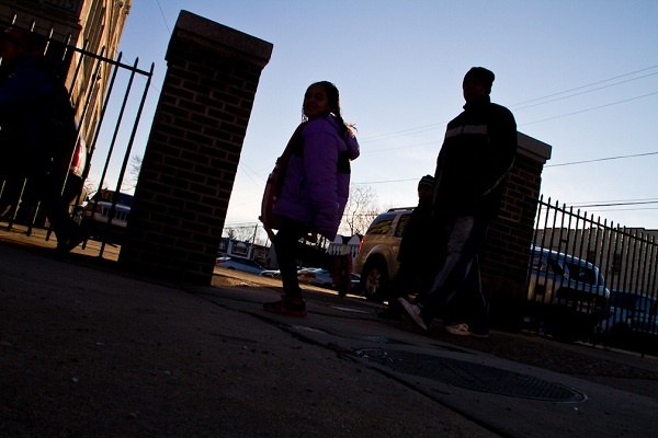 <p><p>Word was just getting out about the projected school closure when children were arriving for classes on Thursday. (Brad Larrison/for NewsWorks)</p></p>
