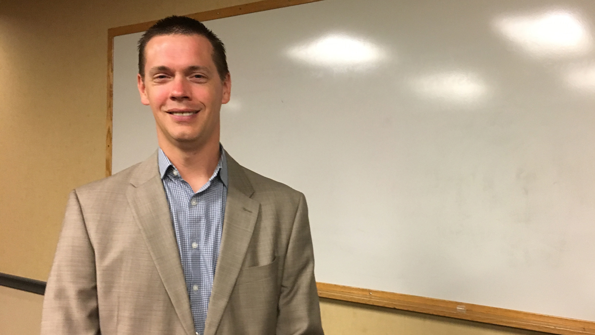  Matthew Wintersteen after giving a talk about youth suicide (Anne Hoffman for NewsWorks) 