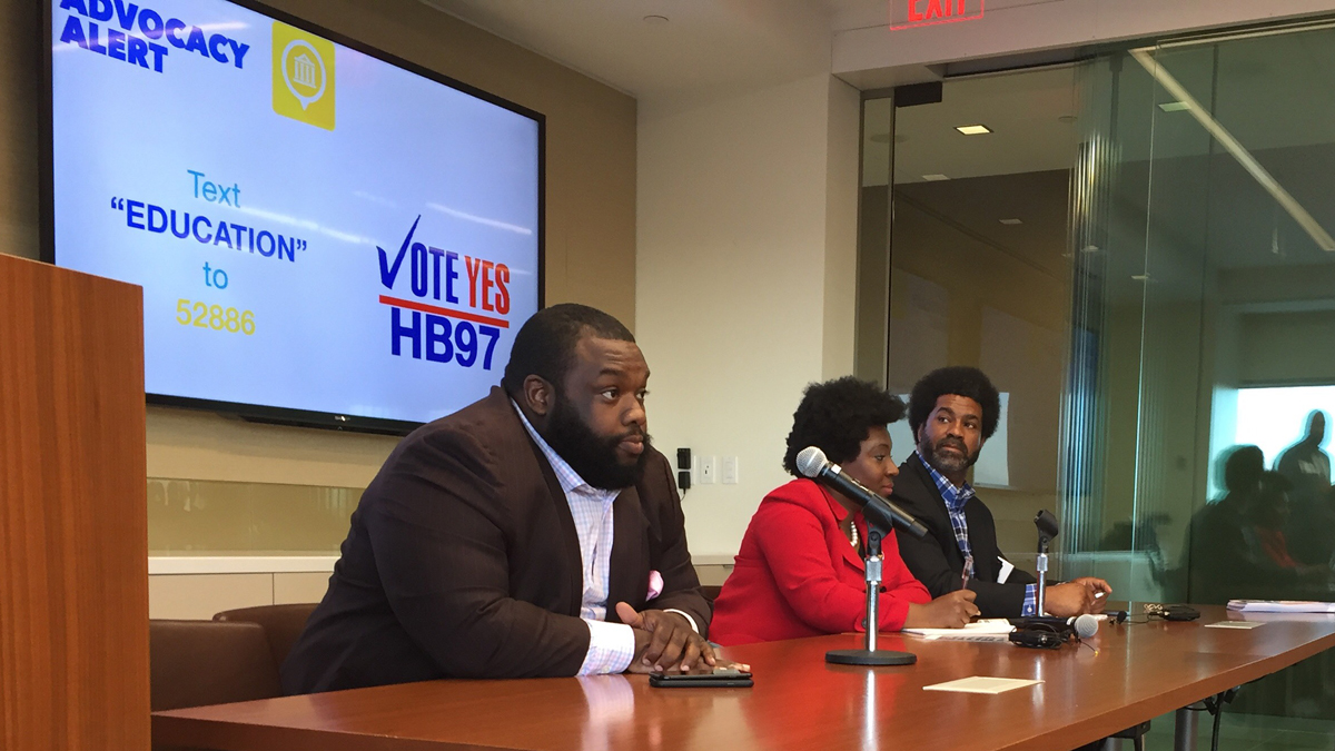 Pennsylvania Rep. Jordan Harris (left) says that, under the new law, if people with sealed records are asked about prior convictions, it will be as if the crime never happened. (WHYY file) 
