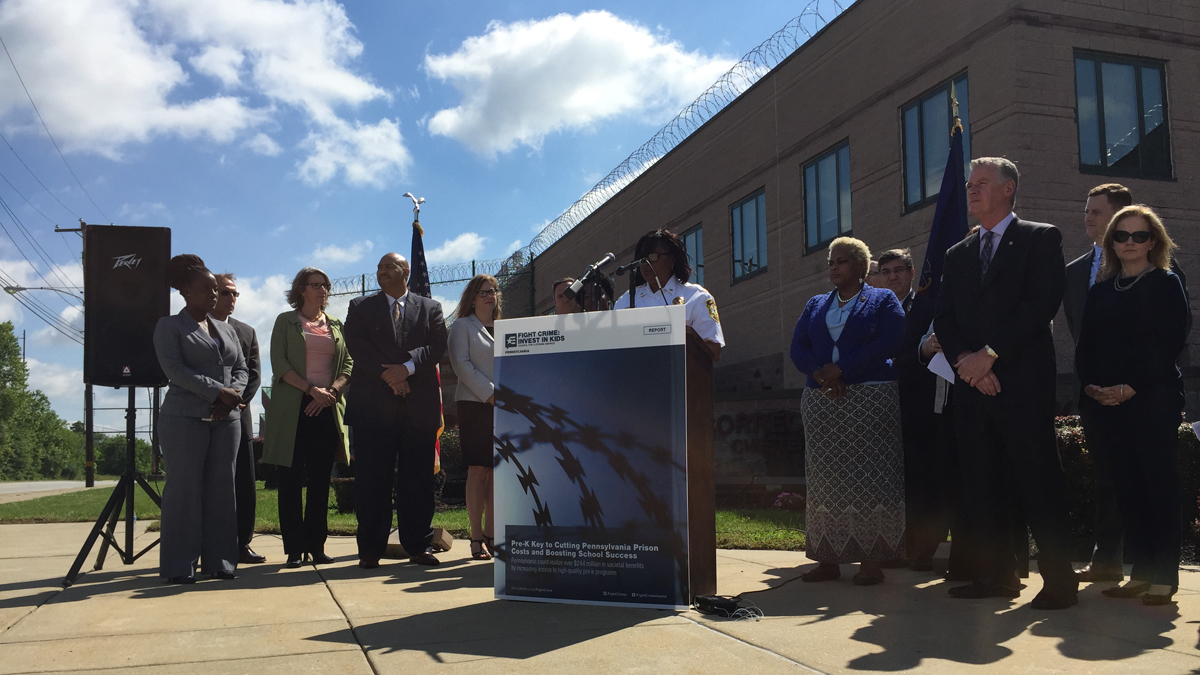  Legislators, law enforcement, and their staff at the state prison in Chester, Pennsylvania (Avi Wolfman-Arent/WHYY) 