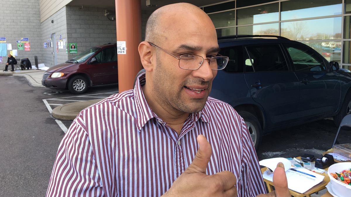  State Rep. Emilio Vazquez won his seat as a write-in candidate last month.(Dave Davies/WHYY) 