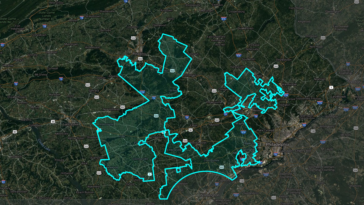 Pennsylvania’s 7th congressional district is often considered the poster child of gerrymandering. The district cuts through five counties and a number of municipalities including Chester, Upper Darby and Glenolden. 