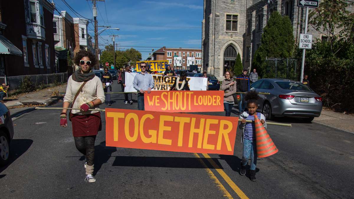 Social justice advocates march in the 17th annual Peoplehood parade Oct. 29, 2016.