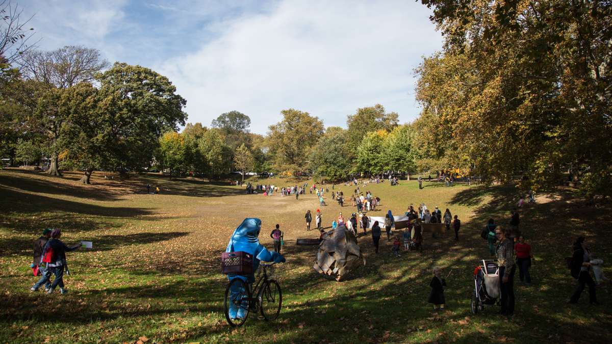 The 17th annual Peoplehood parade ends in Clark Park, Oct. 29, 2016.