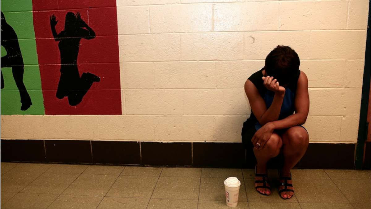 Fairhill Elementary Principal Darlene Lomax-Garrett was overcome with emotion as her school approached permanent closure. (Courtesy of Harvey Finkle)