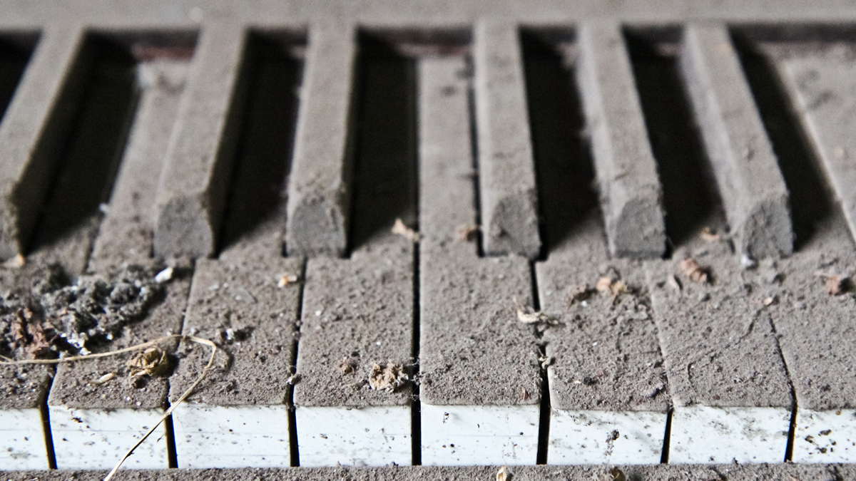  Keys covered in dust and dirt at the old Bureau Brothers Foundry building in North Philadelphia. (Kimberly Paynter/WHYY) 